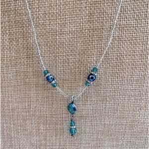 Gulten Dye Blue Swarovski Crystal Beaded Necklace
